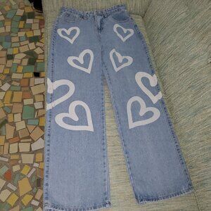 JEANS WITH HEART DESIGN
